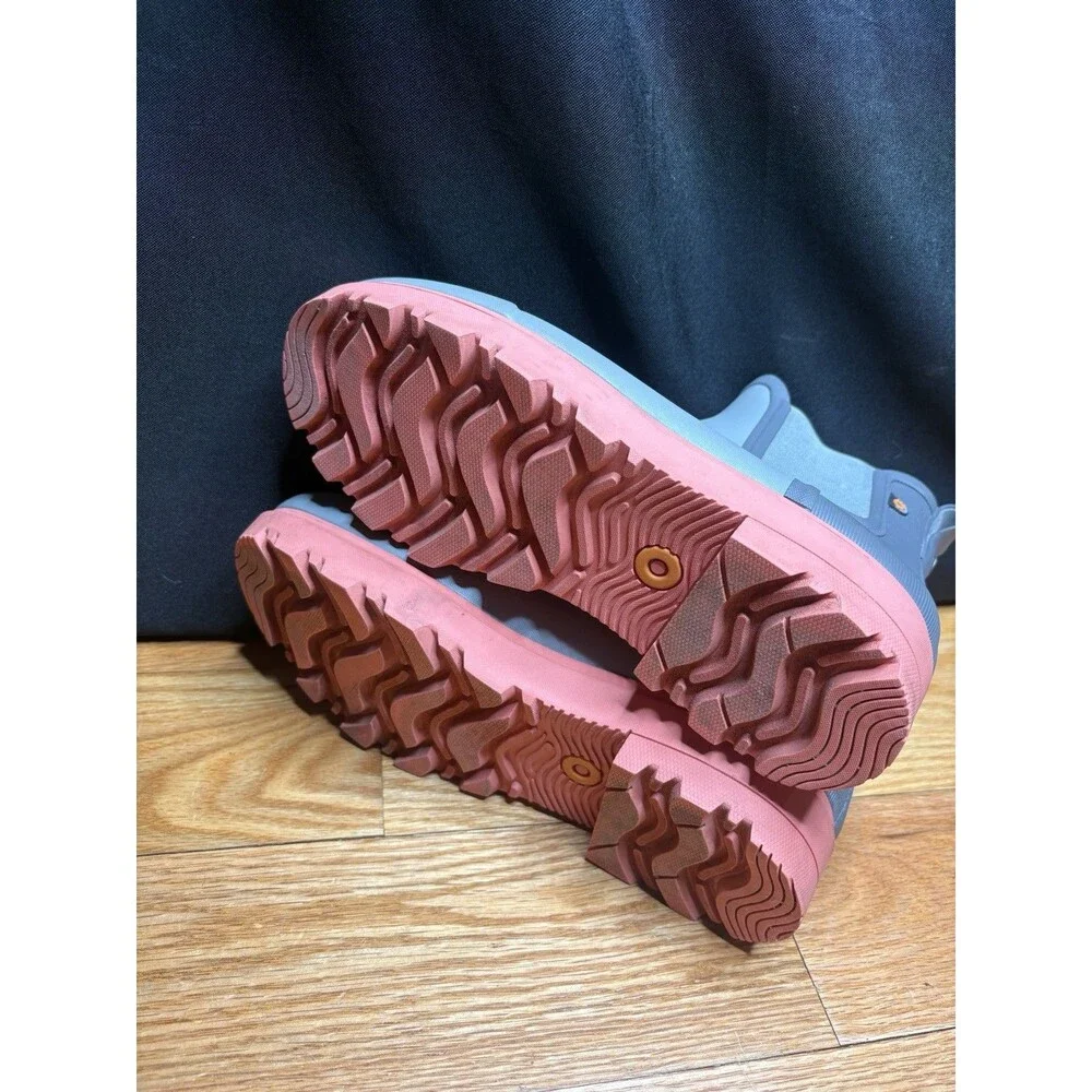BOGS Holly Chelsea Rain Boots Women's 9 EU 40 Gray Pink  Waterproof Rubber